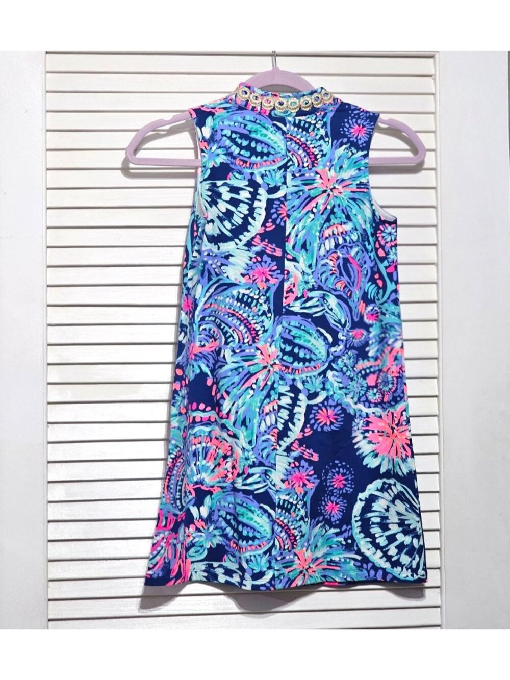 Lilly Pulitzer Girls Deep Indigo Gypsea Girl  Sleeveless Dress Size L 8-10 3300 - Picture 8 of 11